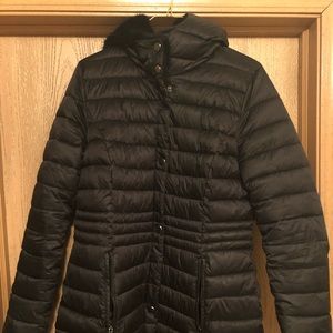 Faux Fur Puffer Coat, Size M